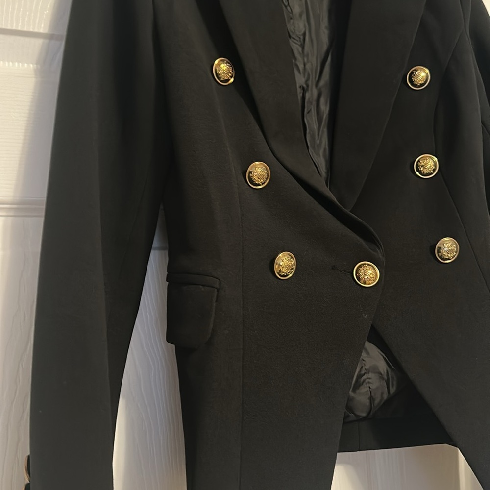 Misguided black polyester fashionable casual dressy blazer, Size Xsmall - Picture 3 of 11